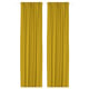 Two yellow GINSTMOTT curtains hang straight, featuring a smooth fabric and rod pocket design for a casual look.