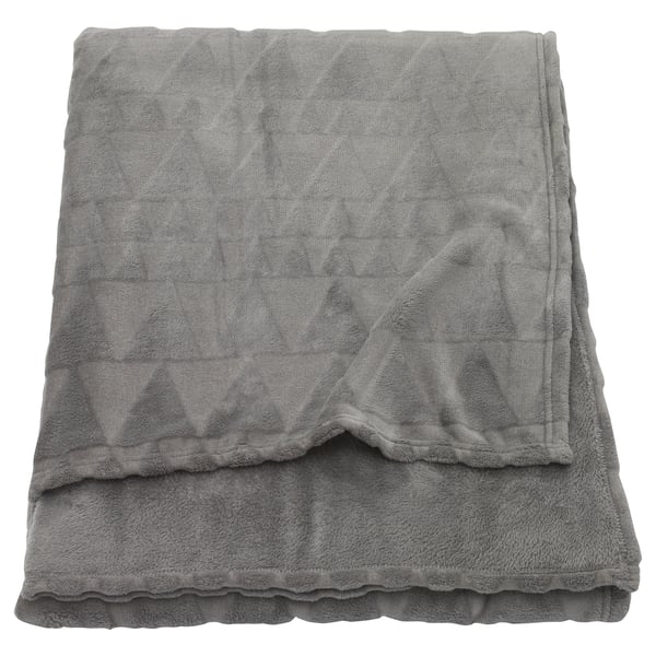 Grey recycled fleece blanket, geometric