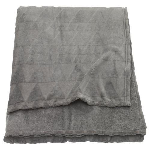Grey recycled fleece blanket, geometric