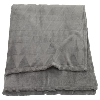 Grey recycled fleece blanket, geometric