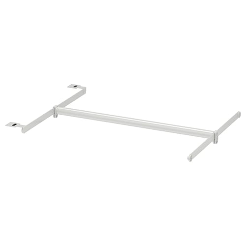 HJÄLPA silver metal rail for hanging clothes. Adjustable design. Steel, powder coating.
