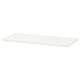 This is a white HJÄLPA shelf, rectangular, made of steel with epoxy powder coating. Its flat and simple.