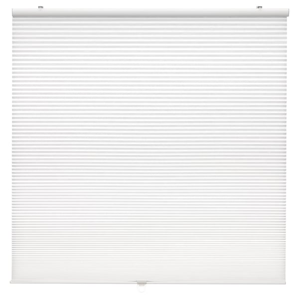 HOPPVALS white cellular blind, modern design, distracting light blocker, privacy enhancer, eco-friendly fabric.