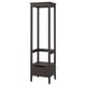 IDANÄS tall storage unit, dark brown, wooden, rectangular, open shelves, single drawer, modern design.