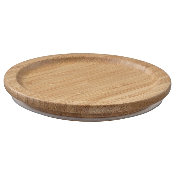 IKEA 365+ bamboo lid, round, simple, natural wood tone, durable, fridge-safe.