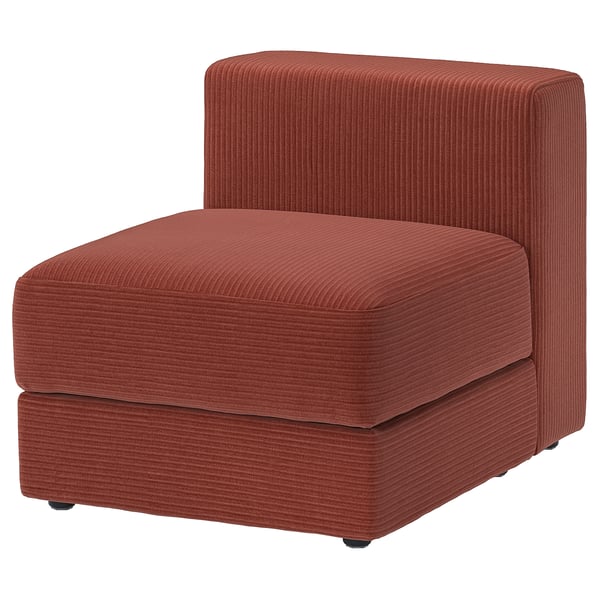 Red JÄTTEBO sofa module with striped fabric, perfect for lounging.