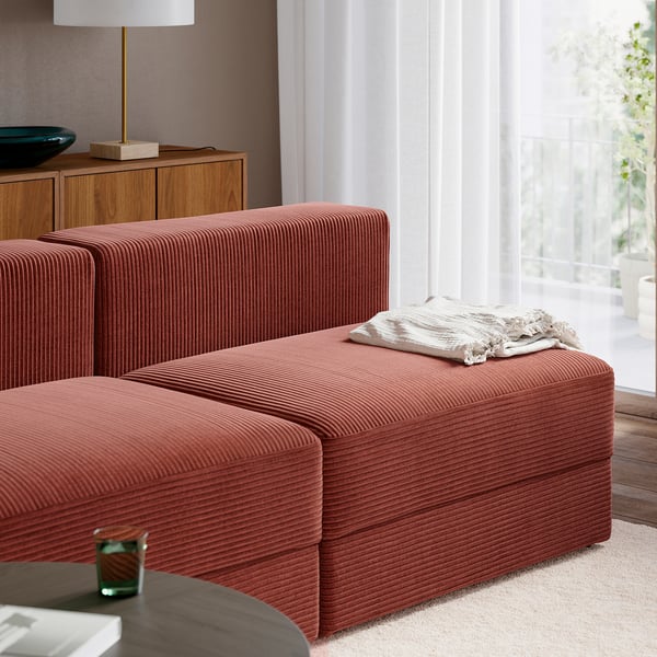 JÄTTEBO 4,5-seat modular sofa, Samsala brown-red