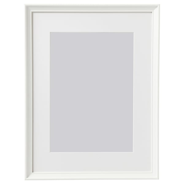 KNOPPÄNG - white picture frame, rectangular with a thin edge and traditional profile.