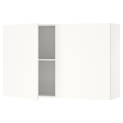 KNOXHULT white kitchen unit, modular design, wall-mountable, two shelves, clean, modern look.