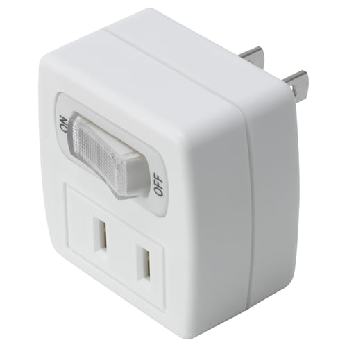 KOPPLA wall plug, white, abs plastic, rectangular, simple design, power-saving.