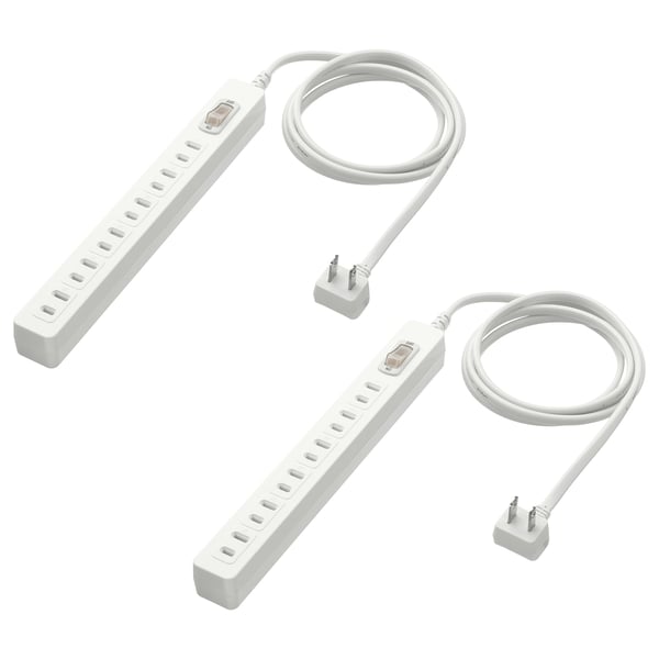 Two KOPPLA power strips, each with 6 sockets, shutters, switch, and 1. 5m cable.
