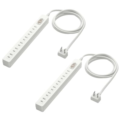Two KOPPLA power strips, each with 6 sockets, shutters, switch, and 1. 5m cable.