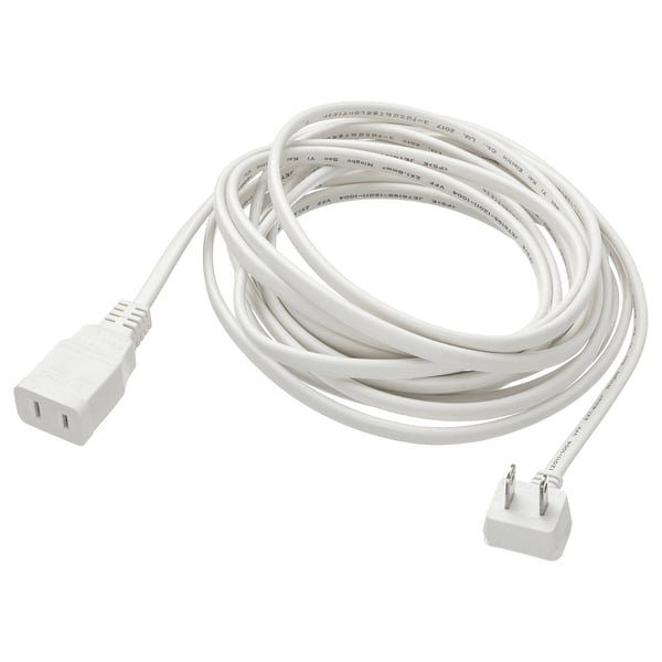 KOPPLA white extension cord, pvc, coiled.