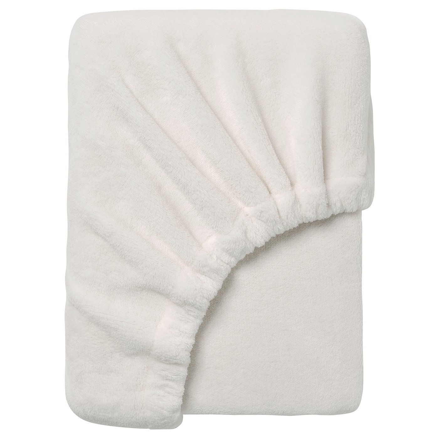 KRANSSALVIA white fleece blanket, soft, warm, rectangular, plain design.