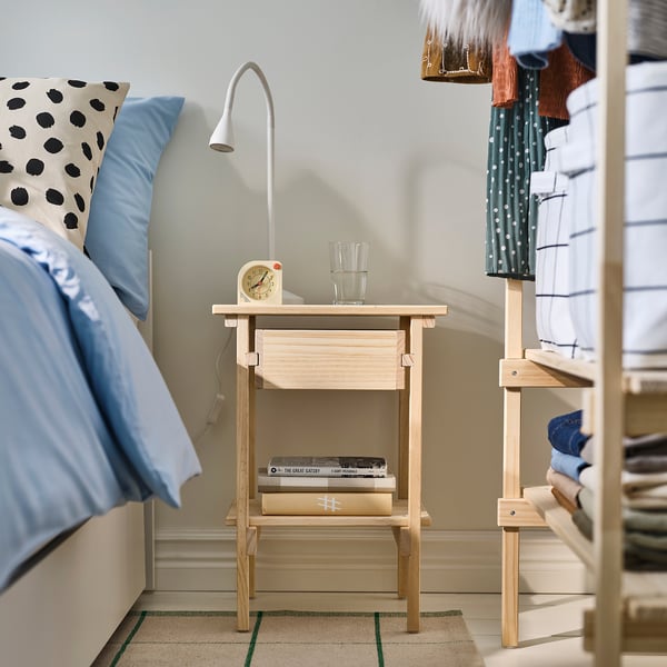 KRONÖREN Bedside table, pine, 39x32x55 cm