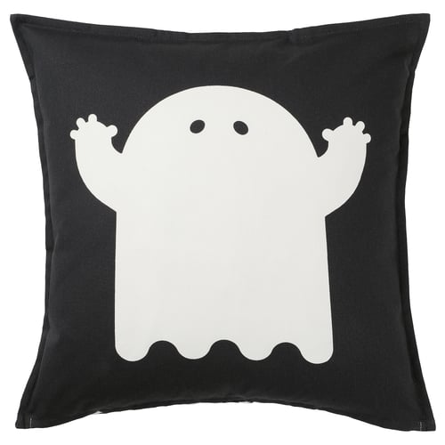 KUSTFYR Cushion cover, mixed patterns white/black, 50x50 cm