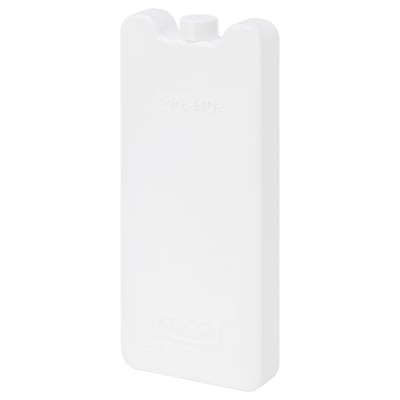 A white KYLKLAMP ice pack, rectangular with rounded top, made from polyethylene plastic.