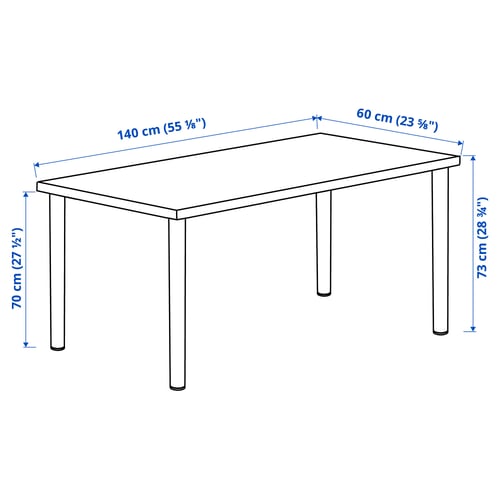LAGKAPTEN / ADILS Desk, white/dark grey, 140x60 cm