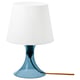LAMPAN lamp: sleek blue base, white shade. Contemporary style.