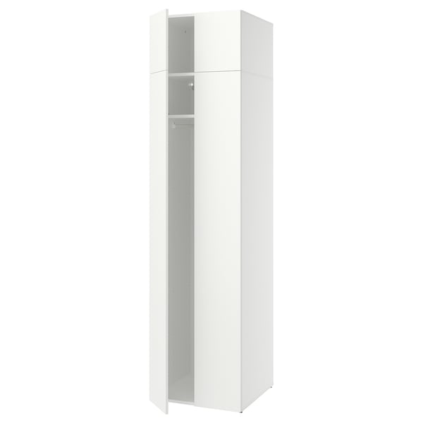 A white LASTARE wardrobe with adjustable feet.