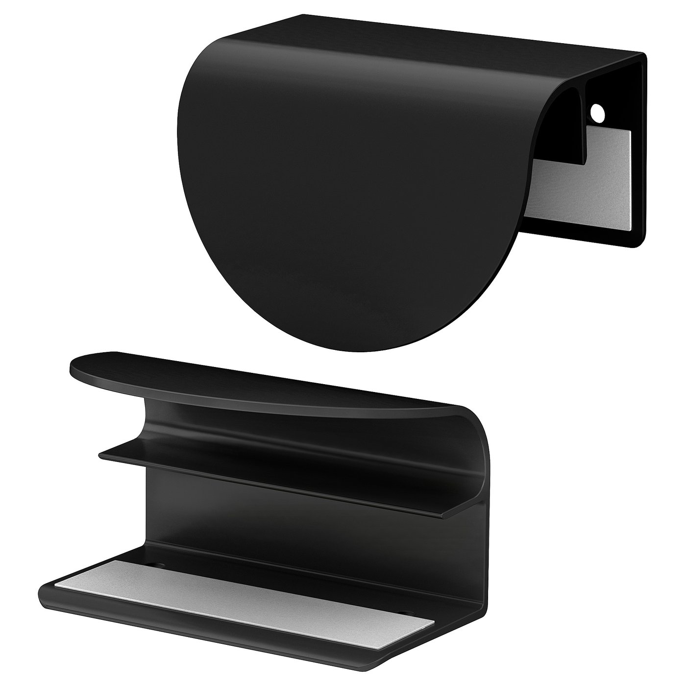 LATMASK Clip-on handle, black, 60 mm 2 pack