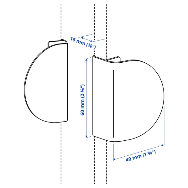 Illustration with measurements for the product: LATMASK.