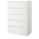 White ikea MALM 5-drawer chest, modern, safe.