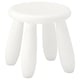 White plastic MAMMUT stool; round, four legs, simple design.
