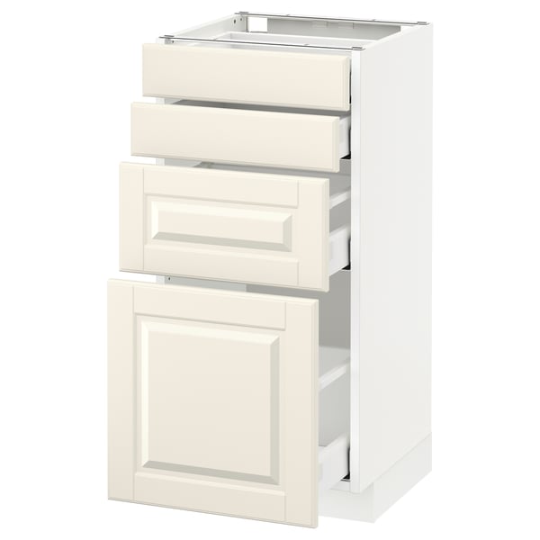 METOD kitchen cabinet - off-white, three drawers, one door, fiberboard, smooth finish.