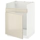 White METOD base cabinet with beige gloss front, modern design.