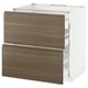 Wooden kitchen cabinet unit with two drawers, white frame.