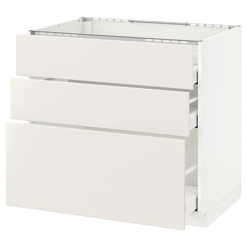 METOD kitchen cabinet: 3 drawers, sleek, modern, full-extension.