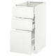 METOD: white modern kitchen unit, three drawers, sleek design.