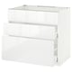 A white ikea METOD kitchen cabinet with high-gloss, smooth-running drawers.