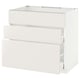 A white METOD kitchen cabinet with veddinge smooth fronts featuring two drawers. The cabinet is sleek and modern with horizontal lines.