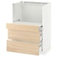 Modern kitchen unit: METOD in white & light wood. 2 drawer design.
