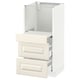 METOD kitchen cabinet in off-white with two drawers, made of fiberboard and melamine. Vertical rectangular shape with bevelled drawer edges.