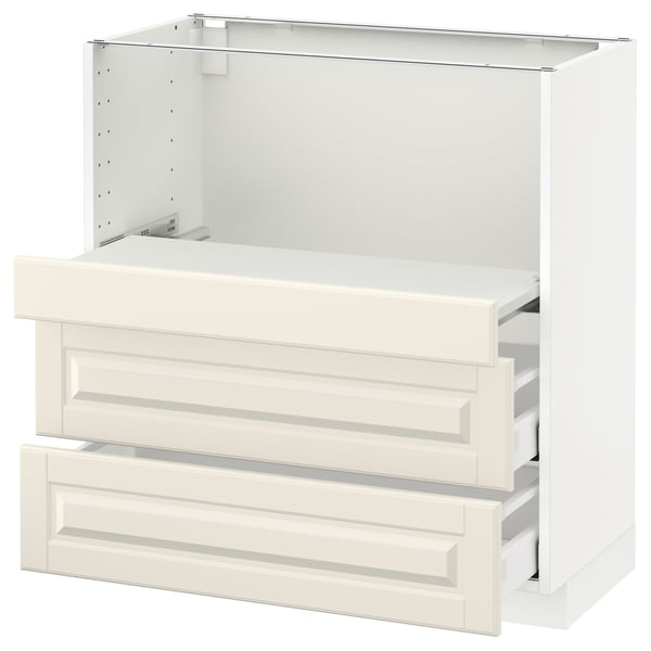 METOD kitchen cabinet in off-white with drawers, modern design.