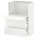 White high-gloss kitchen cabinet with drawer and shelf, modern sleek design.