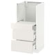 A white METOD kitchen cabinet with smooth, modern design, featuring multiple drawers for storage.