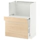 METOD kitchen cabinet, light ash, white & wood, rectangular, modern design with a pull-out shelf.
