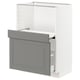 METOD kitchen cabinet, grey, modern design, white interior, bevelled edges.