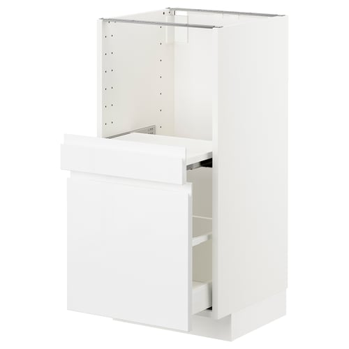 METOD kitchen cabinet, modern, glossy, tall, pull-out shelf