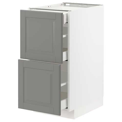 Ikea METOD kitchen cabinet in gray with drawer units.