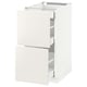 White METOD kitchen cabinet with drawers, sleek design.