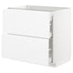 White kitchen cabinet, modern design with two full-extension drawers, sleek surfaces.