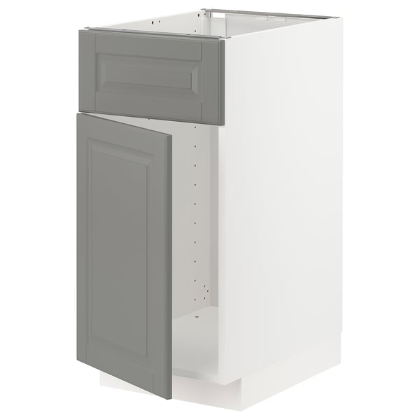 METOD kitchen cabinet, grey, rectangular, modern design, white sides, 25 year warranty.