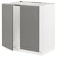 Grey wooden METOD kitchen cabinet with two doors.