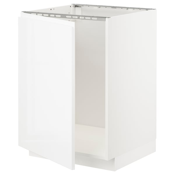 White METOD kitchen unit, glossy finish.