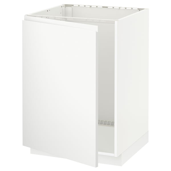 White METOD kitchen cabinet, square, minimalist design.